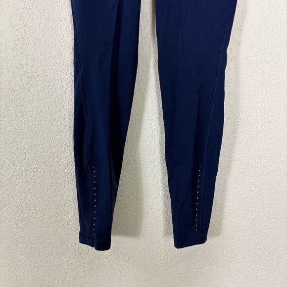 Lululemon Blue High Waisted Reflection Dot Tight Leggings with Side Pockets - Picture 3 of 11